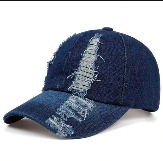 Distressed Denim Caps